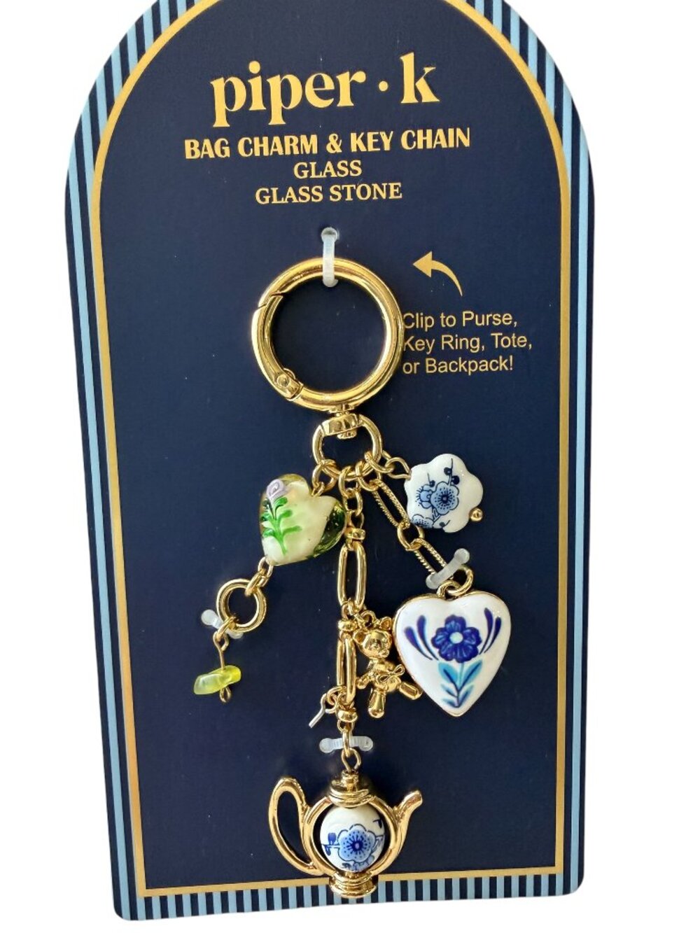 Piper K Tea Time "Victorian Look" Bag Charm & Key Chain